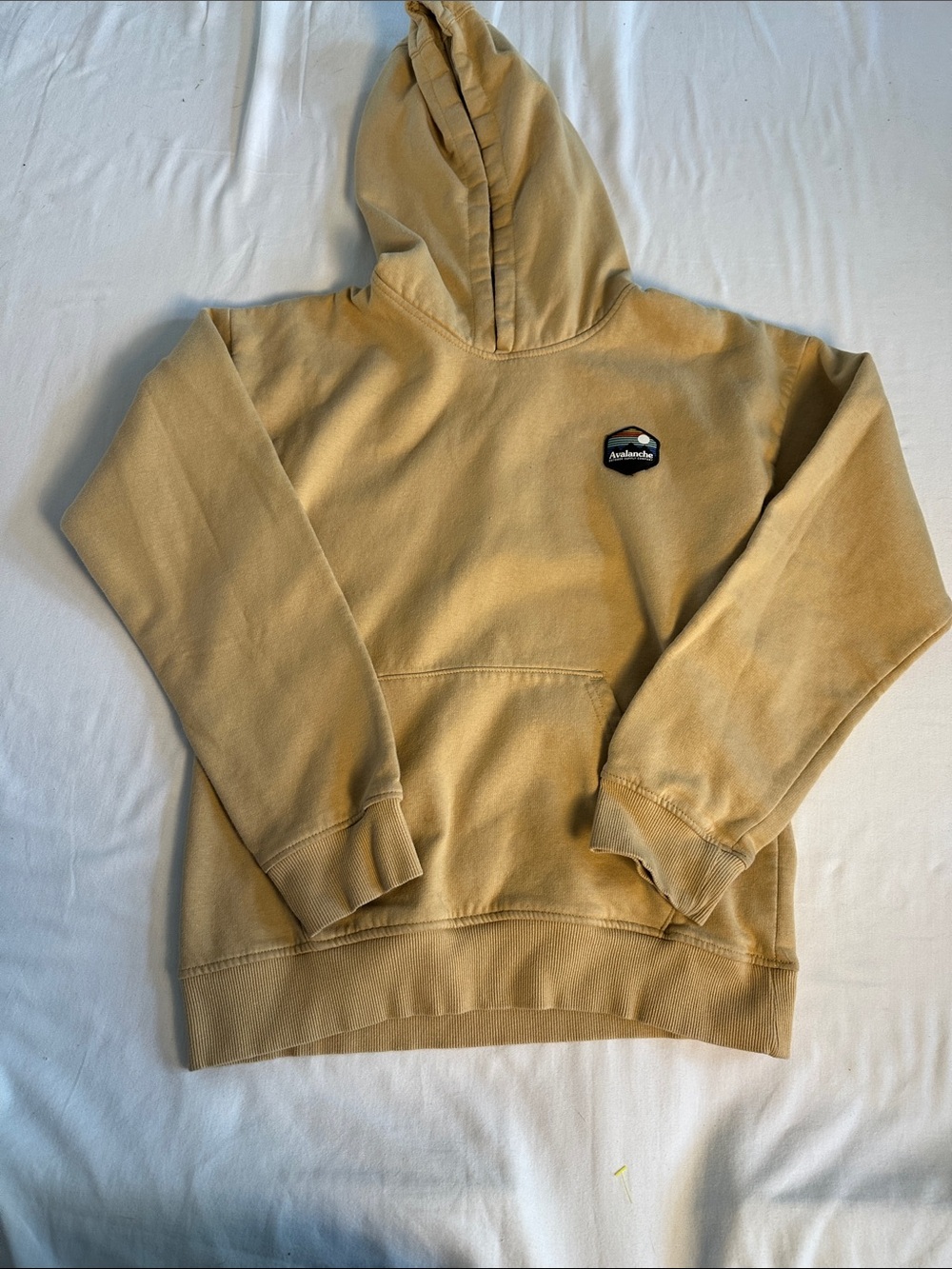 Avalanche kids Tan Crewneck Hoodie with Avalanche Chest Patch